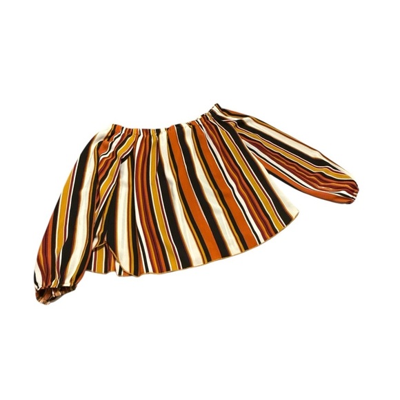 Windsor Multicolor Striped Off-Shoulder Boho Top - Picture 7 of 7